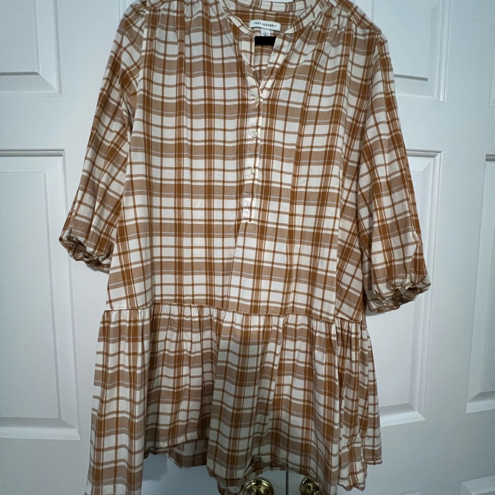 Chic Plaid Long Sleeve Dress